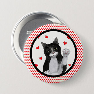 Red Dots Black Border 7.5 Cm Round Badge