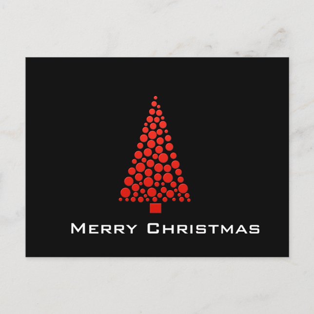 Red Dots Christmas Tree Holiday Postcard (Front)