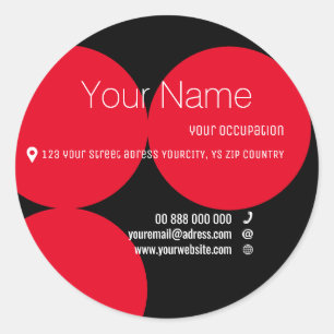RED DOTS Collection Business Card Round Sticker