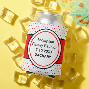 Red Dots Family Reunion Name Can Cooler