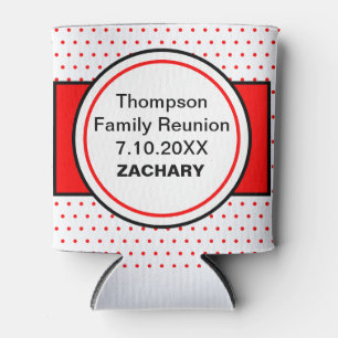 Red Dots Family Reunion Name Can Cooler