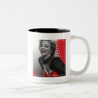 Red Dots Marilyn Two-Tone Coffee Mug