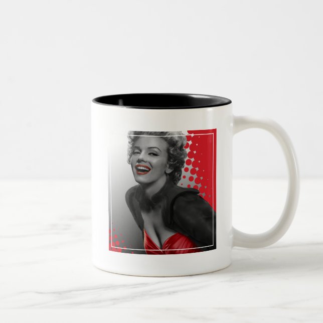 Red Dots Marilyn Two-Tone Coffee Mug (Right)