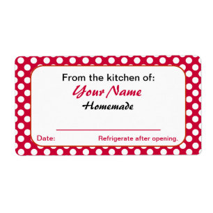Red Dots Personalised From the Kitchen Of Labels