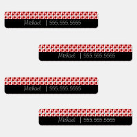 Red Dots School Class Name Number Labels