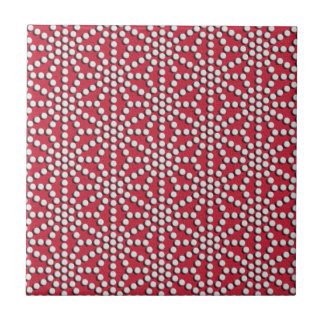 Red dotted Kamishimo japanese pattern Tile