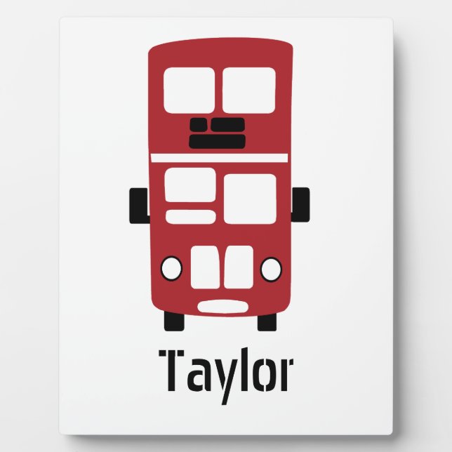 Red double decker bus custom plaque (Front)