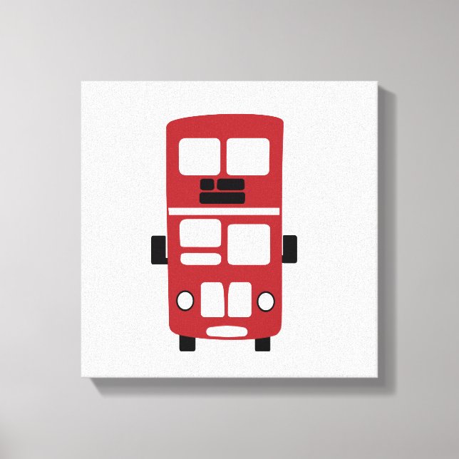 Red double decker bus custom wrapped canvas (Front)