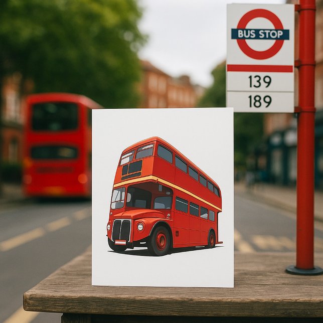 Red Double Decker Bus Invitations (Creator Uploaded)