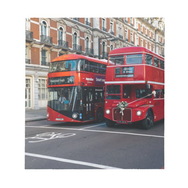 Red Double Decker Buses Notepad (Front)