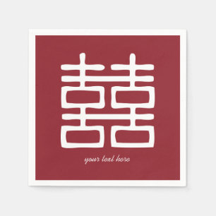 Red Double Happiness Wedding Party Napkin Set