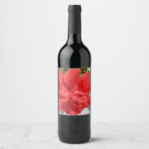 Red Double Hibiscus Wine Label