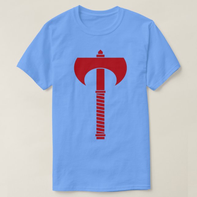 Red Doublebladed Axe T-Shirt (Design Front)