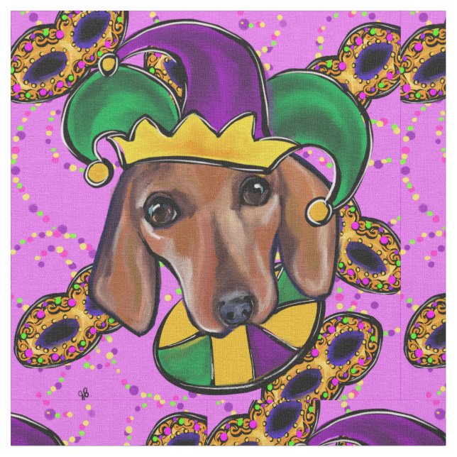 Red Doxie Fabric (Close Up)