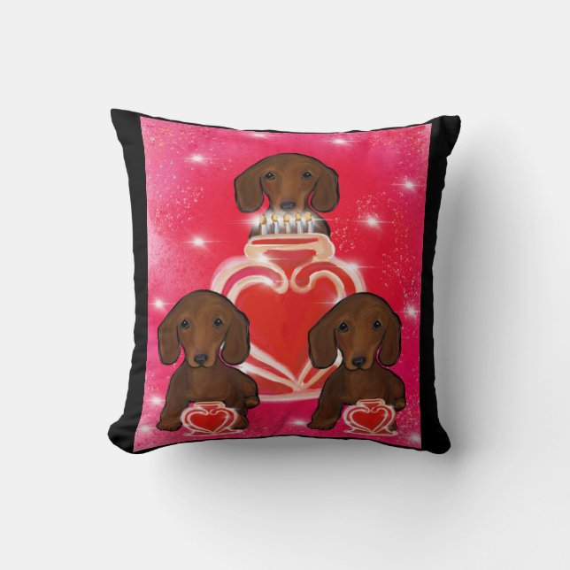 Red Doxies Cushion (Front)