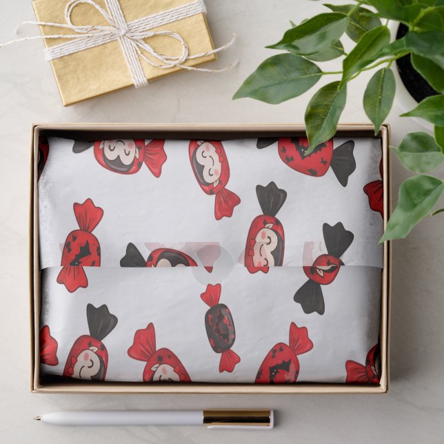 Red Dracula Candy For Halloween Tissue Paper (Gift)