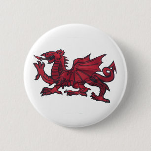 RED DRAGON. 6 CM ROUND BADGE