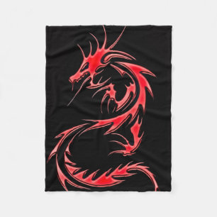 Red Dragon Airbrush Art Fleece Blanket