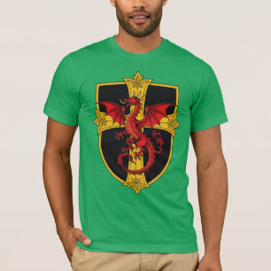 Red Dragon And Medieval Cross T-Shirt