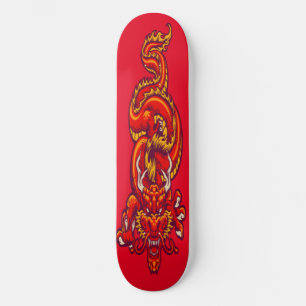 red dragon art skateboard