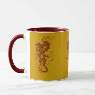 Red Dragon Asian Art Design Mug