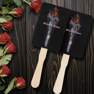 Red Dragon Black  Hand Fan