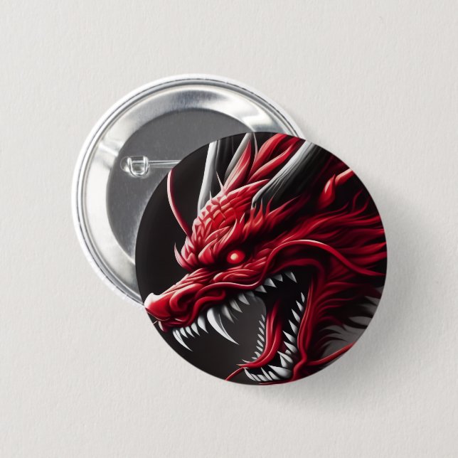 Red Dragon Button (Front & Back)