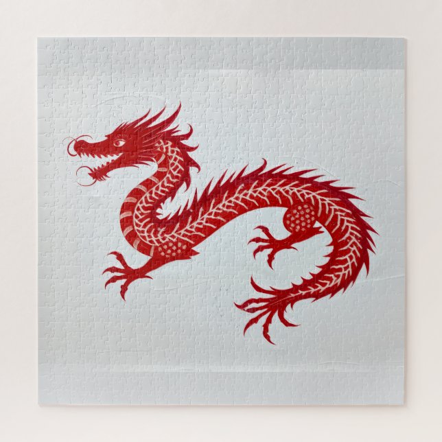 Red Dragon Canvas Jigsaw Puzzle (Vertical)