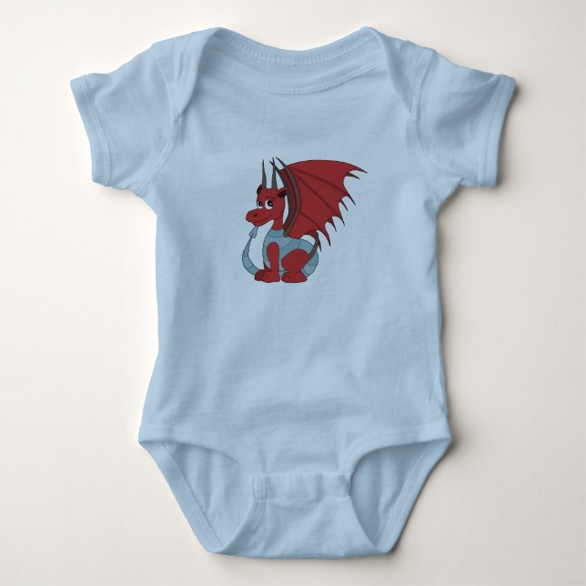 Red Dragon Cartoon  Baby Bodysuit (Front)