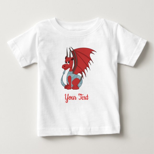 Red Dragon Cartoon  Baby T-Shirt (Front)