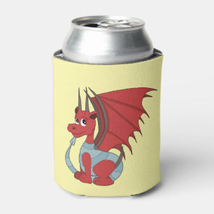 Red Dragon Cartoon Can Cooler