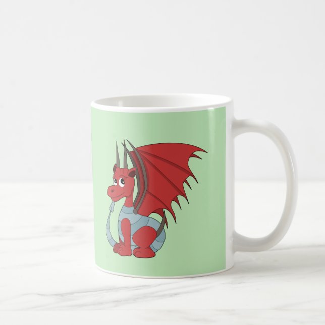 Red Dragon Cartoon  Coffee Mug (Right)