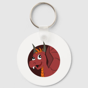 Red dragon cartoon key ring