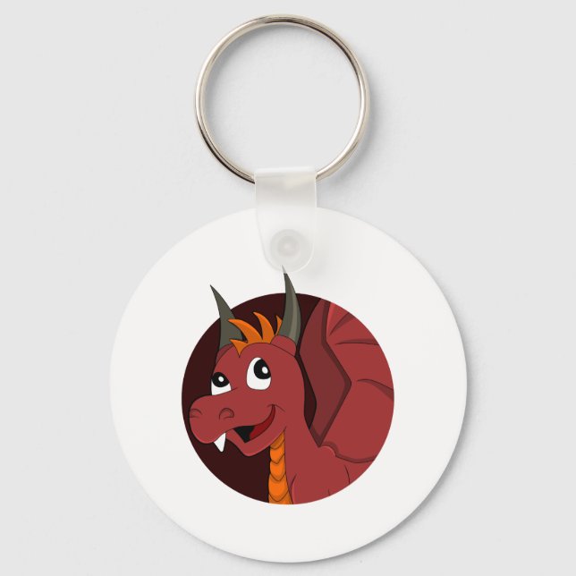 Red dragon cartoon key ring (Front)