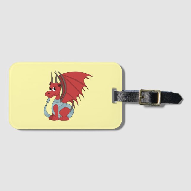 Red Dragon Cartoon  Luggage Tag (Front Horizontal)