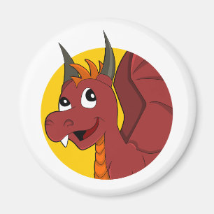 Red dragon cartoon magnet