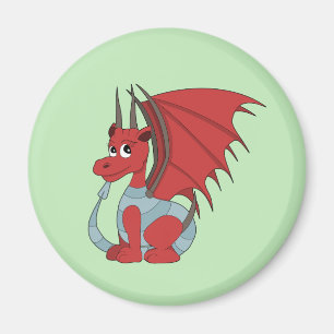 Red Dragon Cartoon Magnet