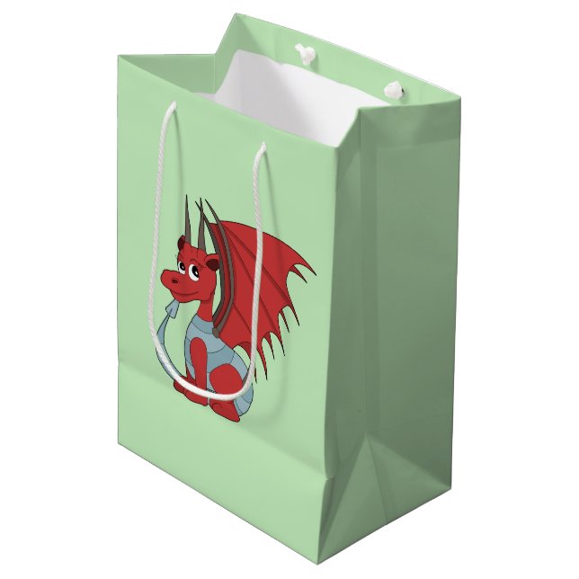 Red Dragon Cartoon  Medium Gift Bag (Front Angled)