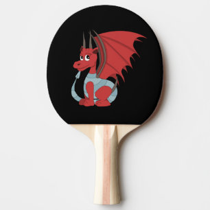 Red Dragon Cartoon Ping Pong Paddle