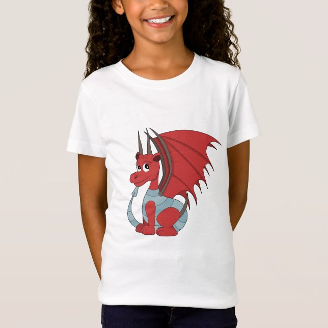 Red Dragon Cartoon  T-Shirt (Front)