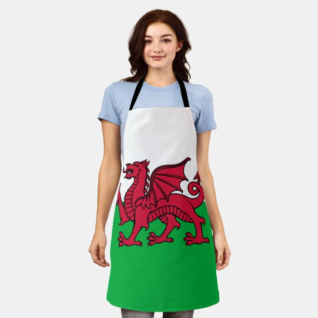 Red Dragon Celtic Flag of Wales & Welsh Apron (Worn)