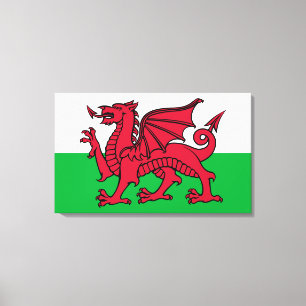 Red Dragon Celtic Flag of Wales & Welsh Canvas Print