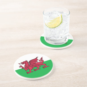 Red Dragon Celtic Flag of Wales & Welsh Coaster
