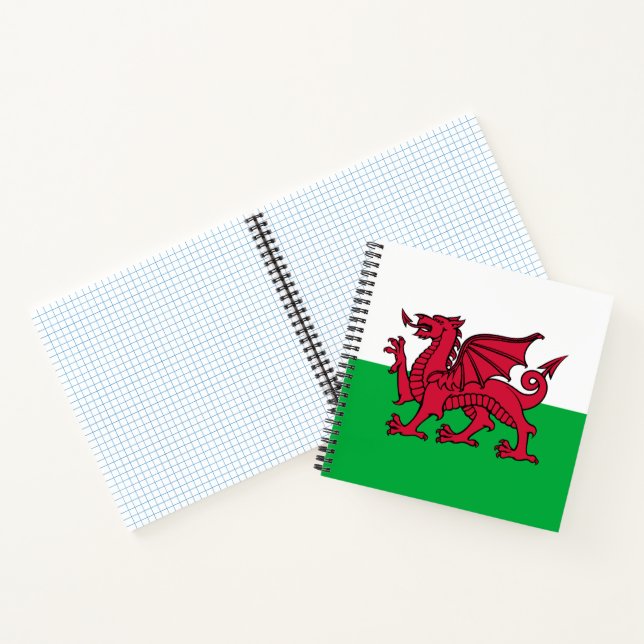 Red Dragon Celtic Flag of Wales & Welsh Notebook (Inside)