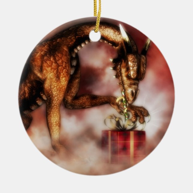 Red Dragon Christmas Ornament (Front)