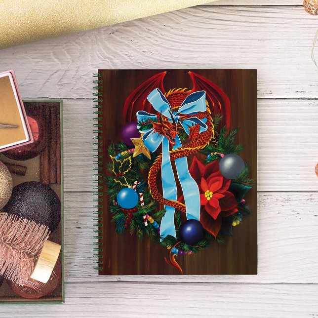 Red Dragon Christmas Wreath Notebook (Creator Uploaded)