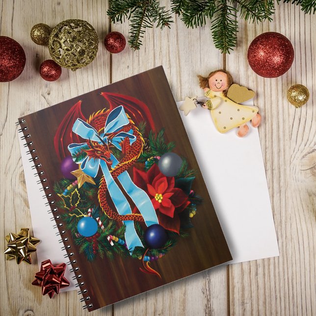 Red Dragon Christmas Wreath Notebook (Creator Uploaded)