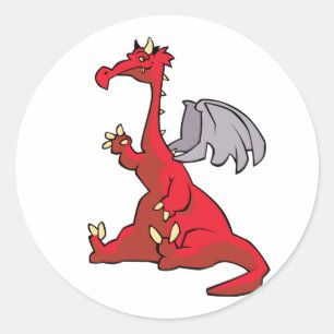 Red Dragon Classic Round Sticker