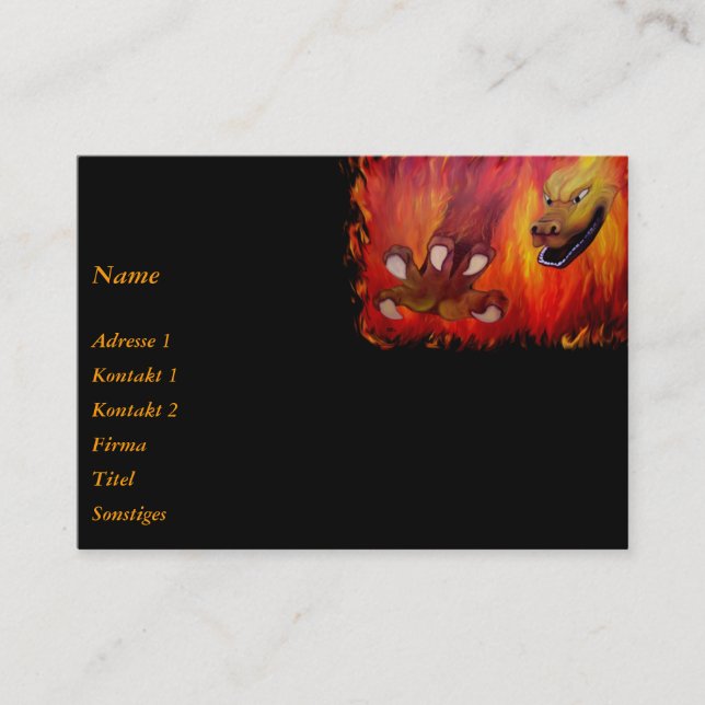 Red Dragon claw Business Card (Front)
