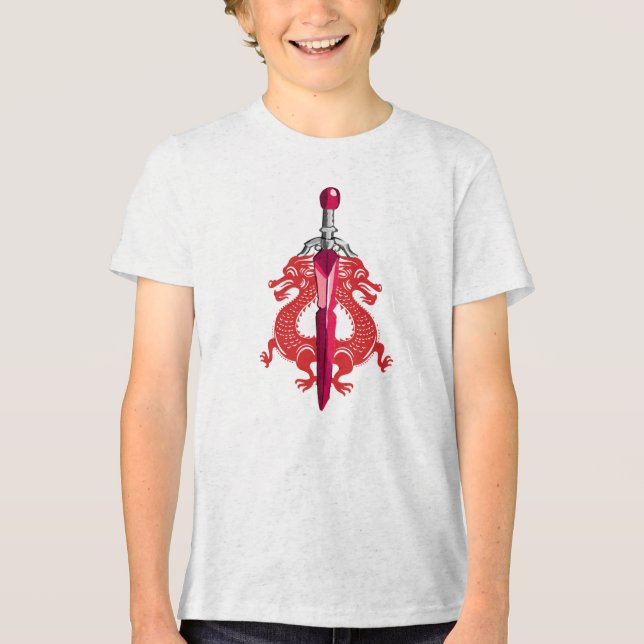 Red Dragon Crest Blade Tri-Blend Shirt (Front)